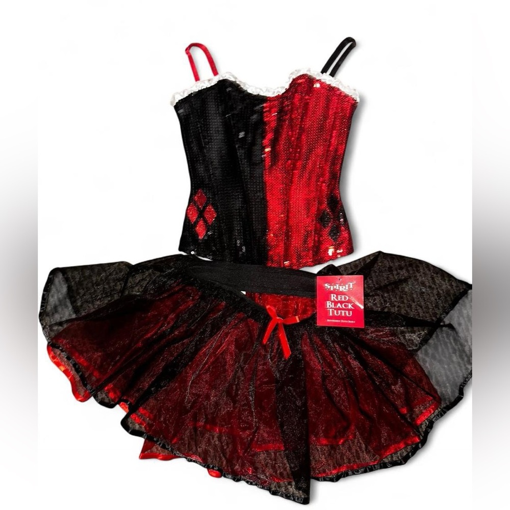 New Harley Quinn  black and red Tutu w corset bought separately